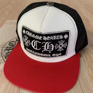 Chrome Hearts Triple RED Logo Trucker Hat